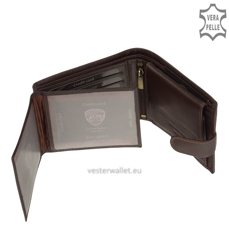 Exkluzív Vester pénztárca VF1021/T barna belső kép-2