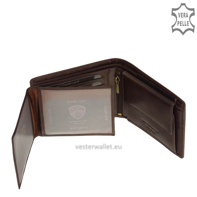 Exkluzív Vester pénztárca VF1021 barna belső kép-3